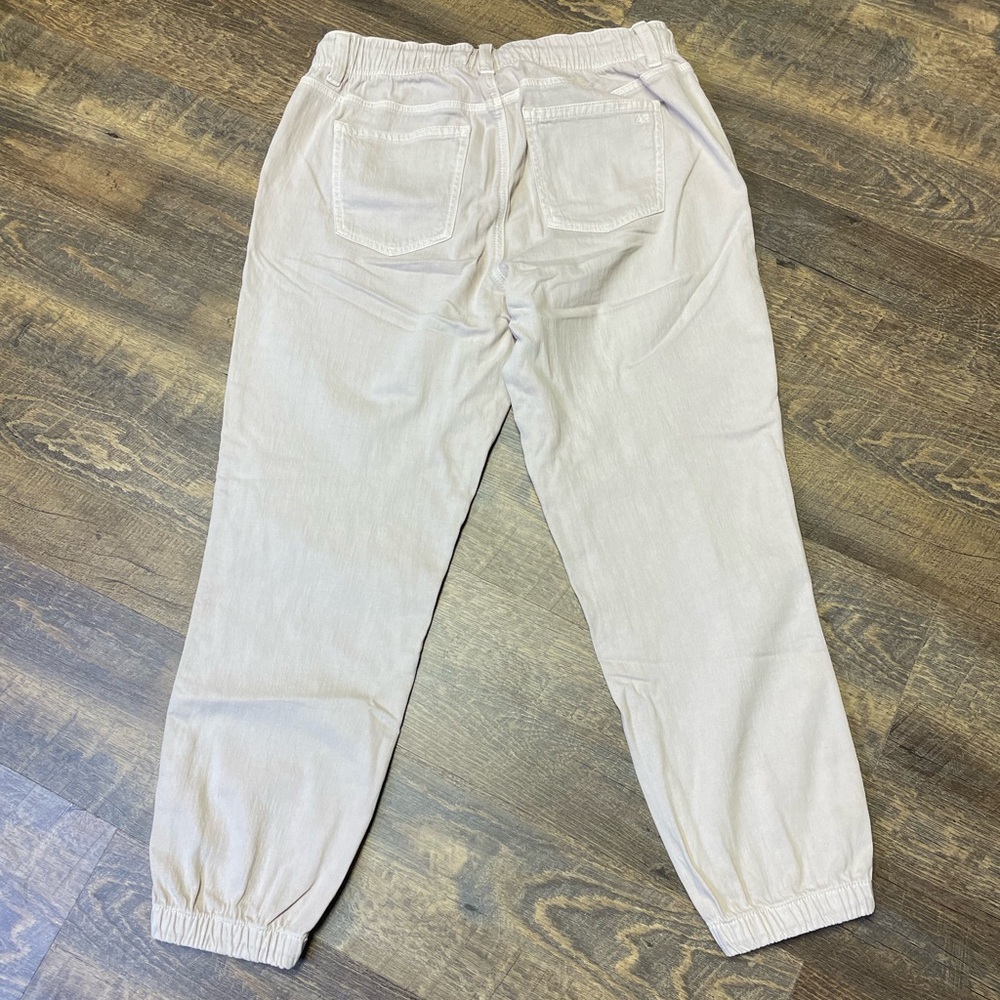 American Eagle AE Jogger Pants Jeans Size 10 Khaki Beige Drawstring - Picture 2 of 11